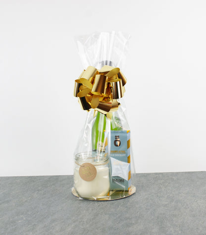 Cellofanpåsar med guld bottenplatta Ø16×47 cm | Transparenta plast